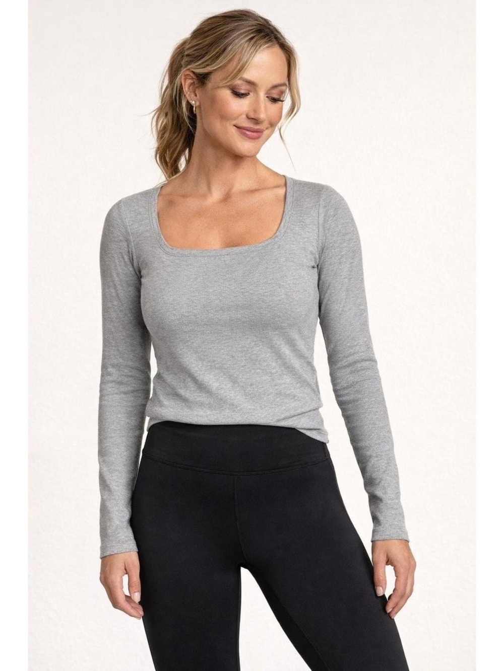 Athleta Signature Rib Square Neck Top, Large